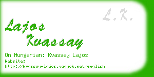 lajos kvassay business card
